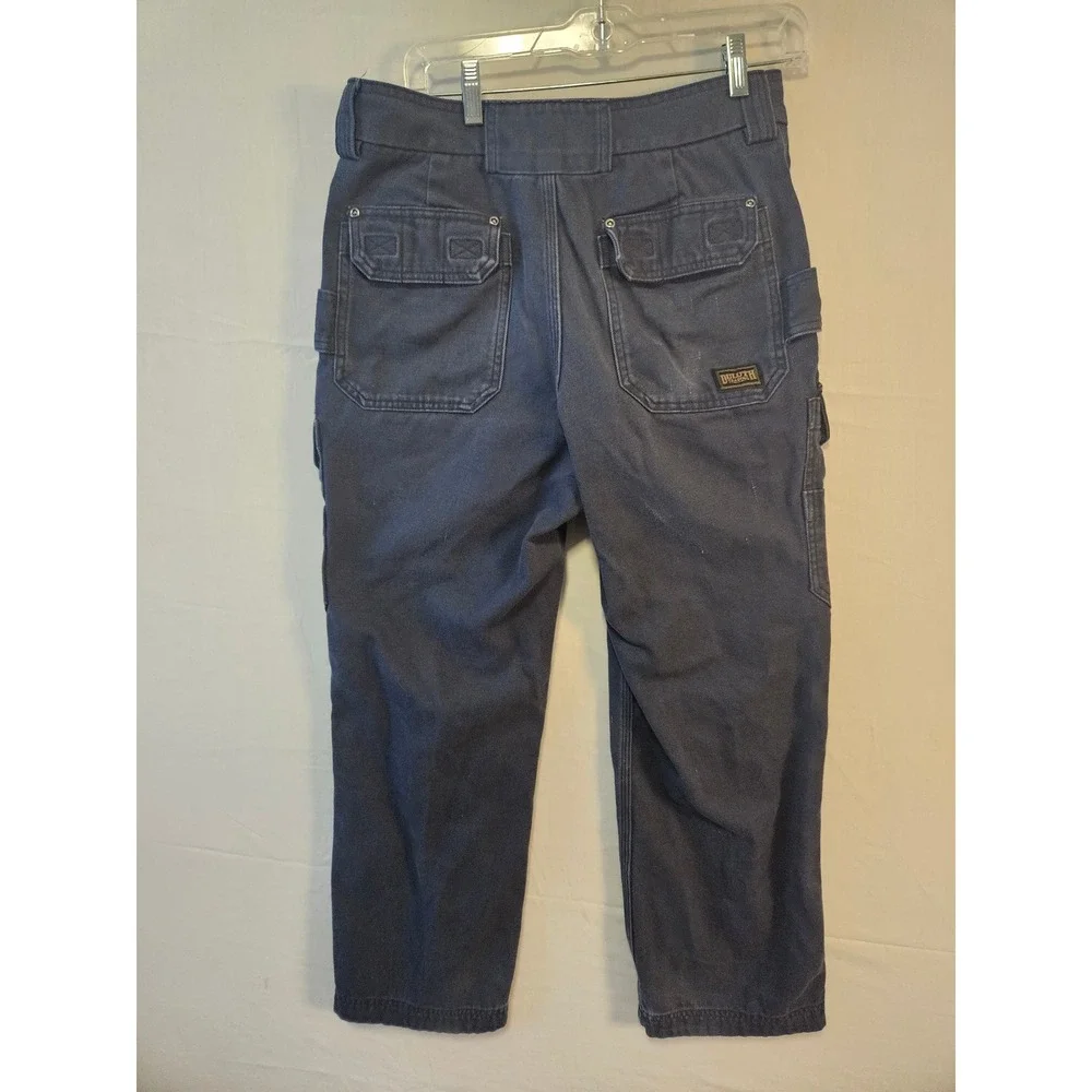 Duluth Trading Co Relaxed Fit Cargo Work Pants Navy Blue Canvas Mens 30x30